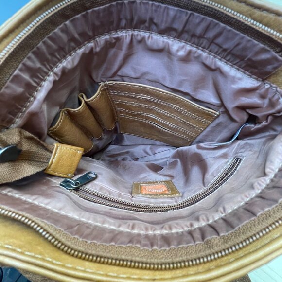 Latico Unisex Brown Leather Adjustable Strap Spacious Interior Crossbody Bag - Picture 5 of 11